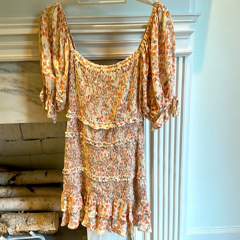 Floral Oliviaceous mini dress with ruffles